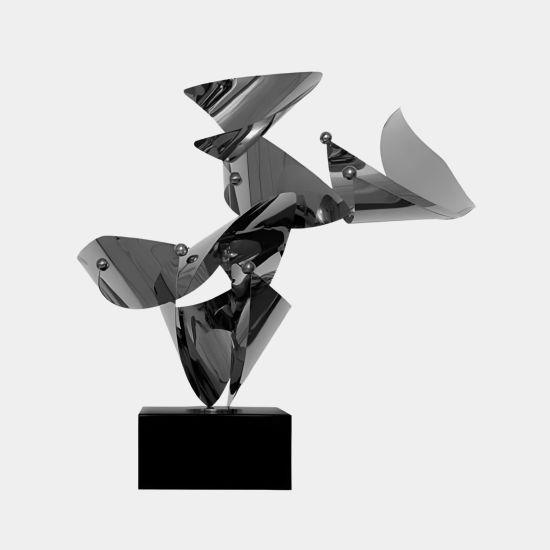Spacial Drift 59cm Silver Metal Indoor Sculpture