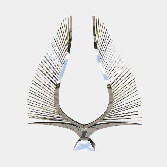 Harmonic Wings 200cm Silver Metal Garden Sculpture