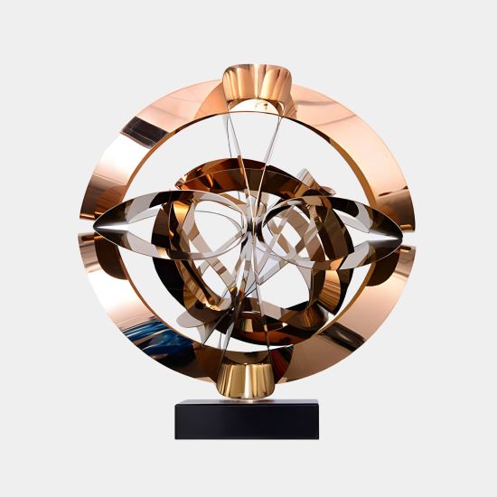 Orbital Chaos 55cm Copper Metal Indoor Sculpture