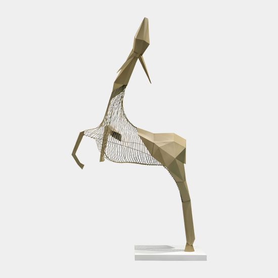 Phantom Deer 250cm Gold Metal Garden Sculpture