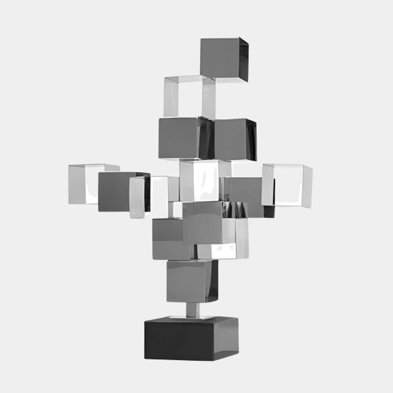 Quantum Cubes 88cm Silver Metal Indoor Sculpture