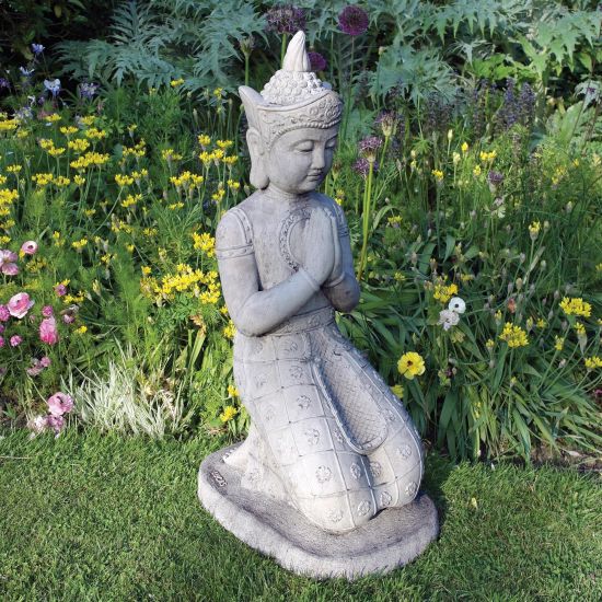 Large Garden Sculpture - Praying Thai Stone Buddha Statue