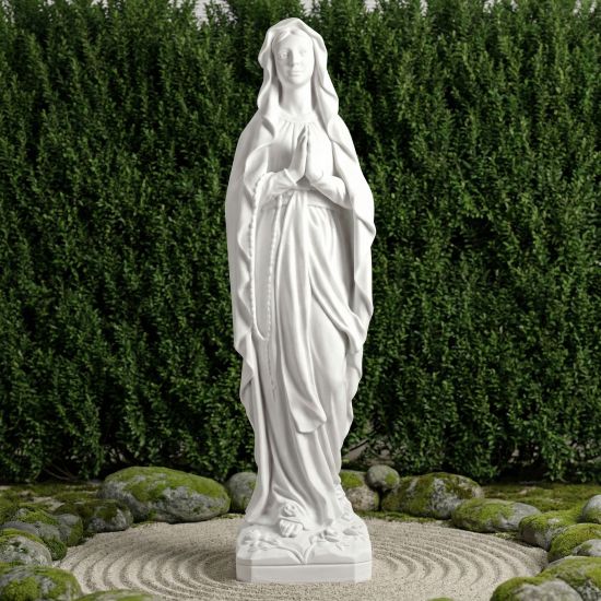 Our Lady of Lourdes 105cm Marble Resin Garden Statue
