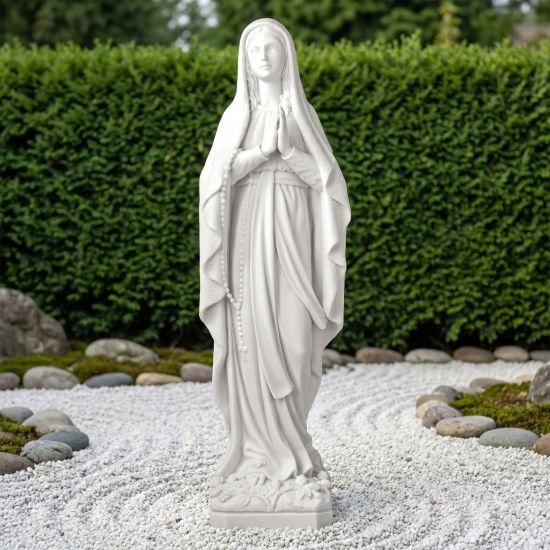 Our Lady of Lourdes 76cm Marble Resin Garden Statue