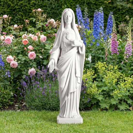 Sacred Heart Jesus 95cm Marble Resin Garden Statue