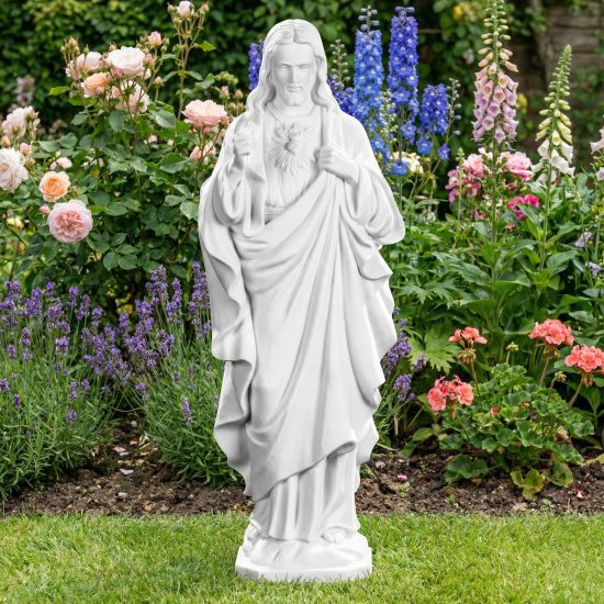 Sacred Heart Jesus 60cm Marble Resin Garden Statue