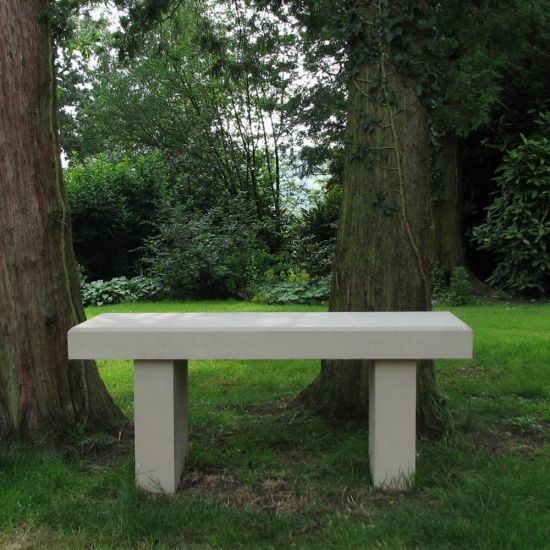 Pure Modern Single Straight Stone Bench - Large Garden Benches