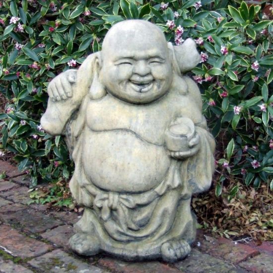 Stone Roaming Buddha Statue - Large Garden Sculpture