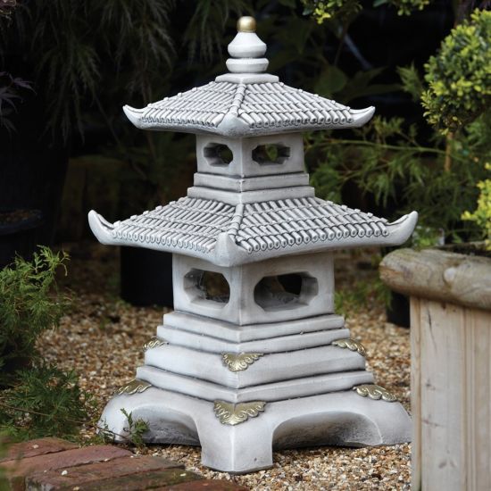 Two Tier Japanese Pagoda Lantern - Chinese Garden Ornament