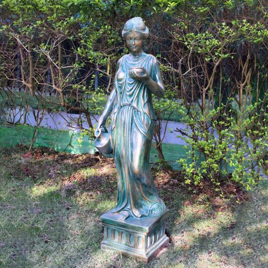 Hebe 85cm Aged Bronze Resin Garden Statue