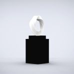 Halo 115cm Orange Contemporary Sculpture on Pedestal