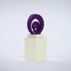 Eclipse 117cm Silver Contemporary Sculpture on Pedestal