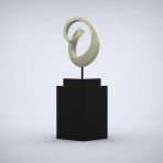 Eternity 138cm Red Contemporary Sculpture on Pedestal