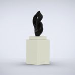 Evolution 127cm Champagne Contemporary Sculpture on Pedestal