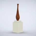 Nucleus 160cm Claret Contemporary Sculpture on Pedestal