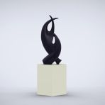 Perpetual 152cm Silver Contemporary Sculpture on Pedestal