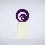 Eclipse 117cm Silver Contemporary Sculpture on Pedestal