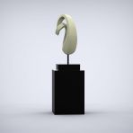 Eternity 138cm Violet Contemporary Sculpture on Pedestal