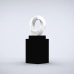 Halo 115cm Orange Contemporary Sculpture on Pedestal