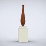 Nucleus 160cm Claret Contemporary Sculpture on Pedestal