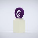 Eclipse 117cm Silver Contemporary Sculpture on Pedestal