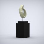 Eternity 138cm Red Contemporary Sculpture on Pedestal
