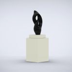 Evolution 127cm Champagne Contemporary Sculpture on Pedestal