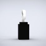 Halo 115cm Orange Contemporary Sculpture on Pedestal