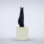 Perpetual 152cm Claret Contemporary Sculpture on Pedestal