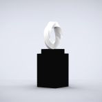 Halo 115cm Orange Contemporary Sculpture on Pedestal