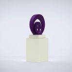 Eclipse 117cm Silver Contemporary Sculpture on Pedestal