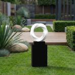 Halo 115cm Orange Contemporary Sculpture on Pedestal