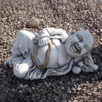 Laying Stone Buddha Garden Ornament