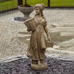 Country Girl Stone Garden Statue