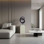 Eternity 138cm Ivory Contemporary Sculpture on Pedestal