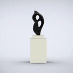 Evolution 127cm Champagne Contemporary Sculpture on Pedestal