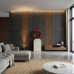 Halo 115cm Orange Contemporary Sculpture on Pedestal