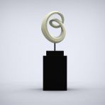 Eternity 138cm Red Contemporary Sculpture on Pedestal