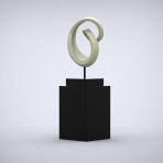 Eternity 138cm Red Contemporary Sculpture on Pedestal