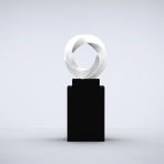 Halo 115cm Orange Contemporary Sculpture on Pedestal