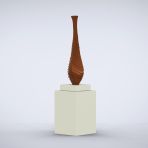 Nucleus 160cm Claret Contemporary Sculpture on Pedestal