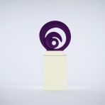Eclipse 117cm Silver Contemporary Sculpture on Pedestal