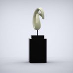Eternity 138cm Red Contemporary Sculpture on Pedestal