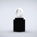 Halo 115cm Orange Contemporary Sculpture on Pedestal