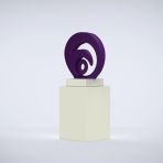 Eclipse 117cm Silver Contemporary Sculpture on Pedestal