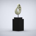 Eternity 138cm Violet Contemporary Sculpture on Pedestal