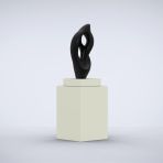 Evolution 127cm Champagne Contemporary Sculpture on Pedestal