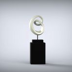 Eternity 138cm Ivory Contemporary Sculpture on Pedestal