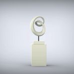 Eternity 138cm Ivory Contemporary Sculpture on Pedestal