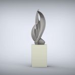 Perpetual 152cm Silver Contemporary Sculpture on Pedestal